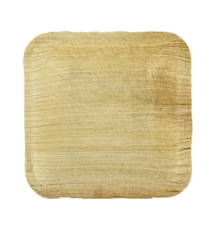 Mini Plato Cuadrado Hoja de Palma 7,7x7,7cm (25 Uds)