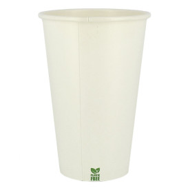 Combo de 50 Vasos Desechables para Cafe Blanco de 16 Oz con Tapa