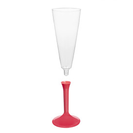 Copa Plástico Cava Pie Coral 160ml 2P (20 Uds)