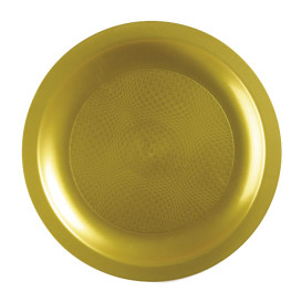 Plato Reutilizable PP Llano Oro Round Ø18,5cm (25 Uds)