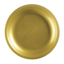 Plato Reutilizable PP Llano Oro Round Ø22cm (25 Uds)