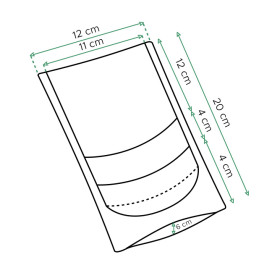 Bolsa Doypack Autocierre Zip y Ventana Blanco 12+6x20cm (1000 Uds)