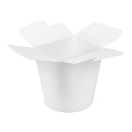Envase Comida para Llevar 100% ECO Blanco 16Oz/480ml (50 Uds)