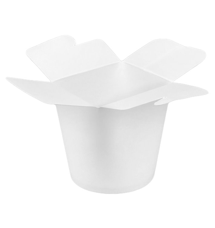 Envase Comida para Llevar 100% ECO Blanco 16Oz/480ml (50 Uds)