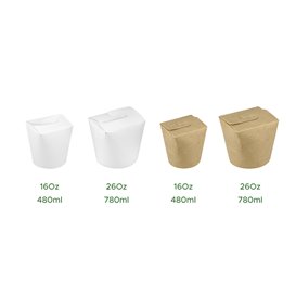 Envase Comida para Llevar 100% ECO Kraft 16Oz/480ml (50 Uds)
