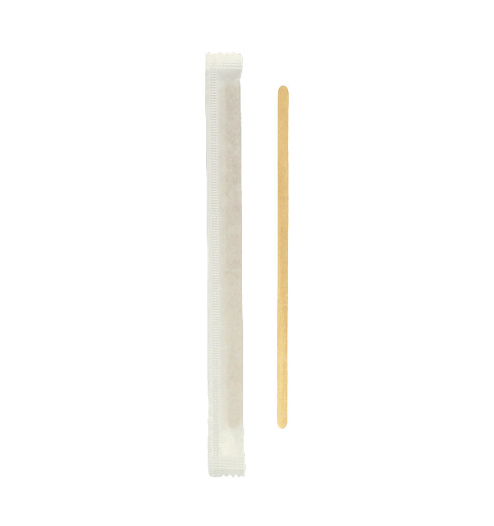 Agitador para Cafe de Madera Enfundado 140mm (500 Uds)