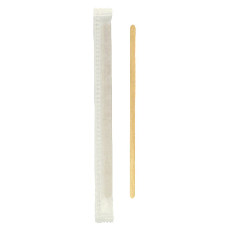 Agitador para Cafe de Madera Enfundado 140mm (500 Uds)