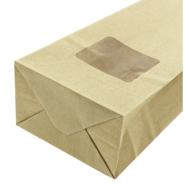 Bolsa SOS Kraft con Cierre y Ventana 9+6x26cm (1000 Uds)
