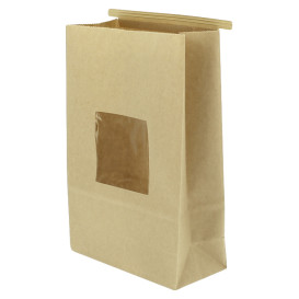 Bolsa SOS Kraft con Cierre y Ventana 15+7x23cm (1000 Uds)