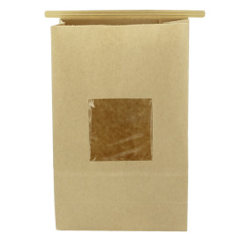 Bolsa SOS Kraft con Cierre y Ventana 15+7x23cm (1000 Uds)