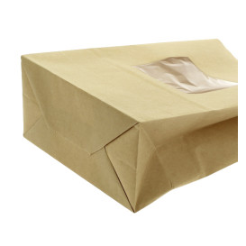 Bolsa SOS Kraft con Cierre y Ventana 15+7x23cm (1000 Uds)