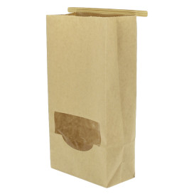 Bolsa SOS Kraft con Cierre y Ventana 12+6x23,5cm (1000 Uds)