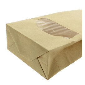 Bolsa SOS Kraft con Cierre y Ventana 12+6x23,5cm (1000 Uds)
