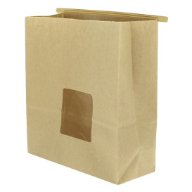 Bolsa SOS Kraft con Cierre y Ventana 20+8x23cm (50 Uds)