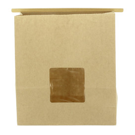 Bolsa SOS Kraft con Cierre y Ventana 20+8x23cm (50 Uds)