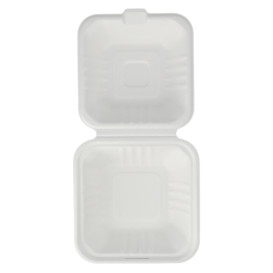 Envase Hamburguesa Caña Azúcar Blanco 152x153x77mm (500 Uds)