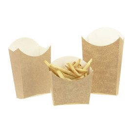 Caja Kraft para Fritas Mediana 8,2x3,5x12,5cm (500 Uds)