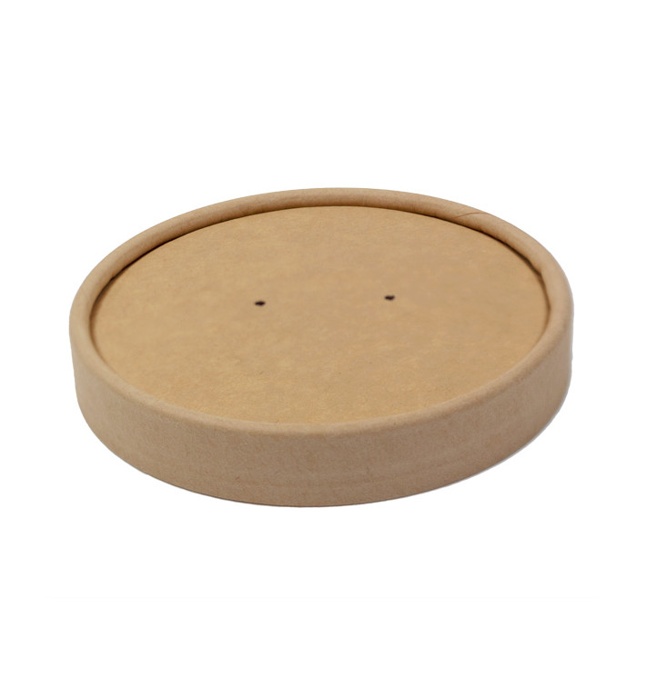 Tapa de Cartón Kraft para Tarrina de cartón de 16Oz/450ml (500 Uds)