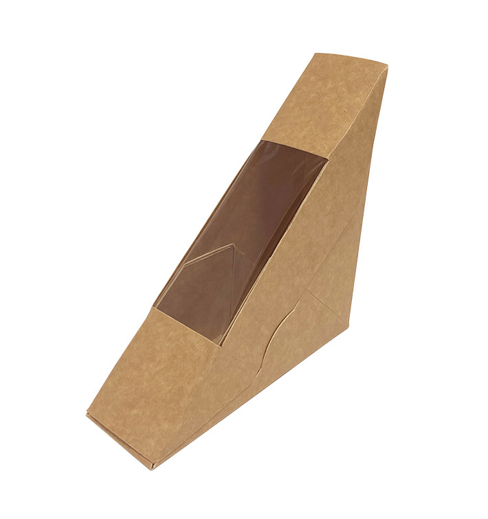 Envase de Cartón Kraft con Ventana 125x38x125mm (500 Uds)