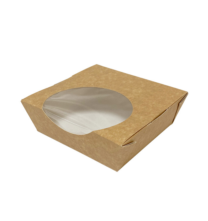 Ensaladera de Cartón Kraft con Ventana 500ml (250 Uds)