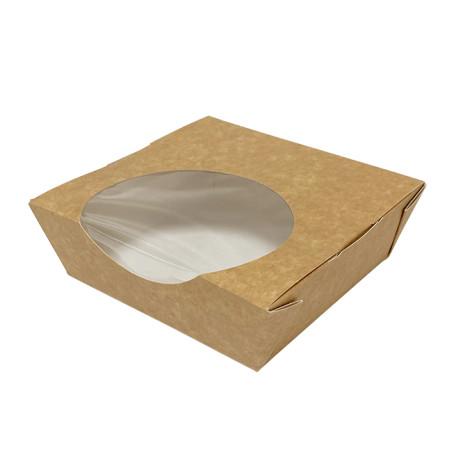 Ensaladera de Cartón Kraft con Ventana 500ml (250 Uds)