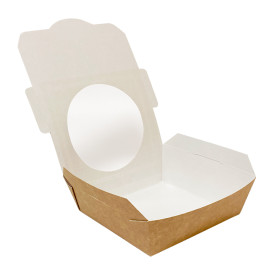Ensaladera de Cartón Kraft con Ventana 500ml (250 Uds)