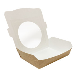 Ensaladera de Cartón Kraft con Ventana 750ml (250 Uds)
