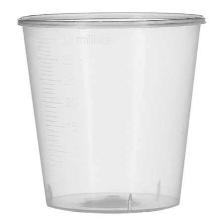 Vaso de Plástico Graduado PP Transp. 35 ml (50 Uds) 