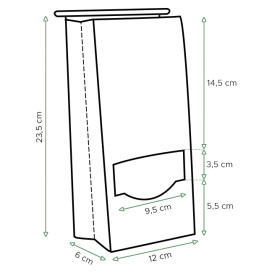 Bolsa SOS Kraft con Cierre y Ventana 12+6x23,5cm (1000 Uds)