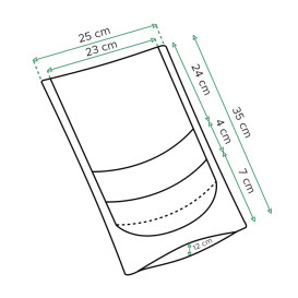 Bolsa Doypack Autocierre Zip y Ventana Blanco 25+12x35cm (250 Uds)