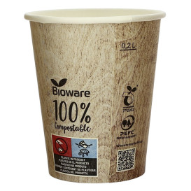 Vaso Carton Eco. BioWare PLA 9 Oz/270ml Ø8,0cm (50 Uds)