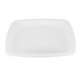 Plato Cuadrado Caña de Azucar Blanco 250mm (125 Uds)