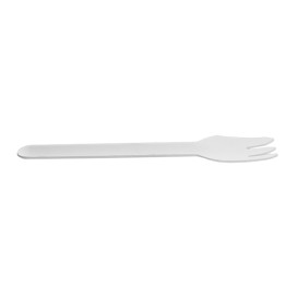 Tenedor de Caña de Azúcar Blanco 16cm (1.000 Uds)