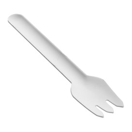 Tenedor de Caña de Azúcar Blanco 16cm (1.000 Uds)