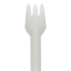 Tenedor de Caña de Azúcar Blanco 16cm (1.000 Uds)