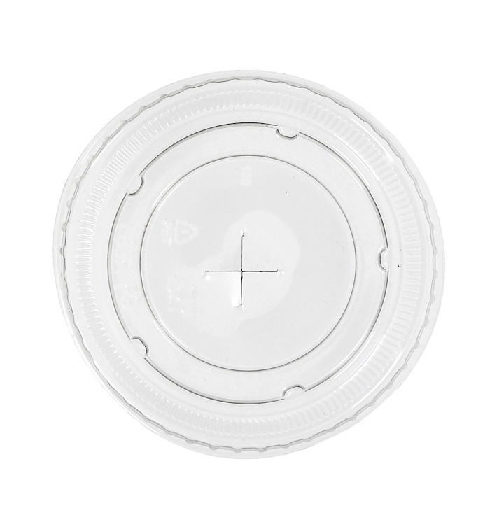 Tapa Plana con Cruz PET Transparente Ø8,5cm (1.000 Uds)