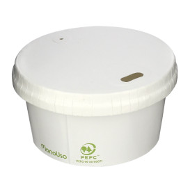 Tapa Travel con Agujero de Papel Blanca Ø8cm (100 Uds) 