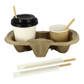 Agitador para Cafe de Madera Enfundado 140mm (5.000 Uds)