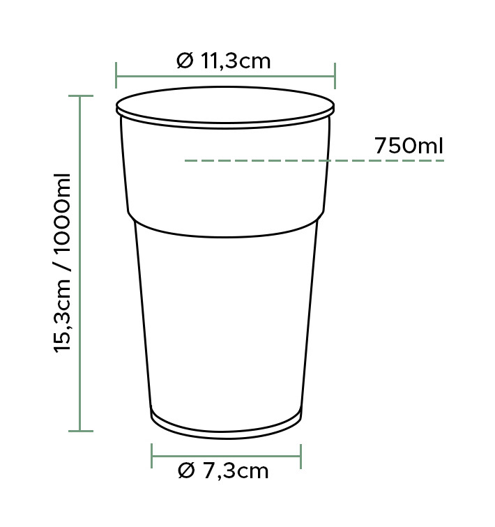 Vasos de plástico PP