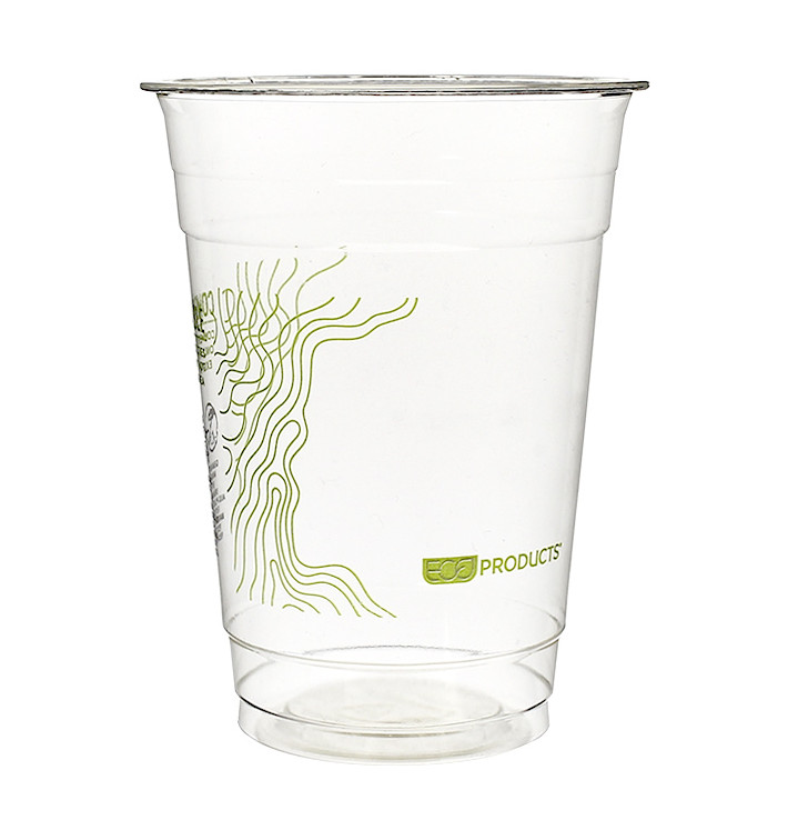 Vaso Almidón de Maíz PLA "Green Stripe" 470ml (50 Uds)