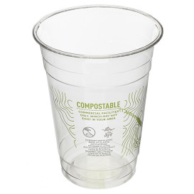 Vaso Almidón de Maíz PLA "Green Stripe" 470ml (50 Uds)