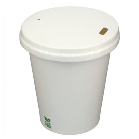Tapa Travel con Agujero de Papel Blanca Ø8cm (50 Uds) 