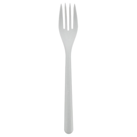 Tenedor Reutilizable Durable PP Mineral Blanco 18,5cm (50 Uds)