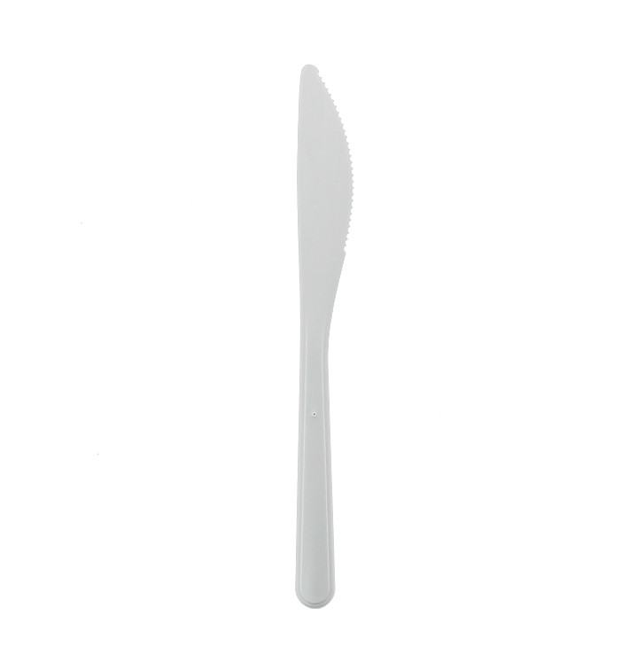 Cuchillo Reutilizable PP Mineral “Hércules” Blanco 185mm (50 Uds)