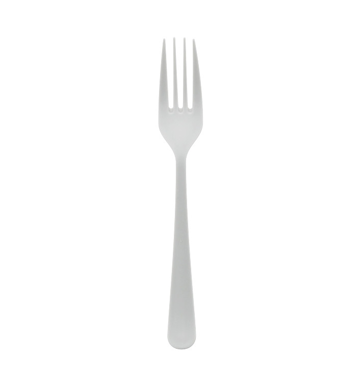 Tenedor Reutilizable PP Mineral “Gaia” Blanco 190mm (100 Uds)