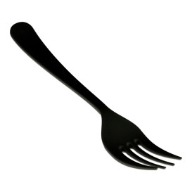 Tenedor Reutilizable PP Mineral “Gaia” Negro 190mm (10 Uds)