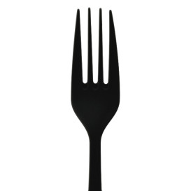 Tenedor Reutilizable PP Mineral “Gaia” Negro 190mm (100 Uds)