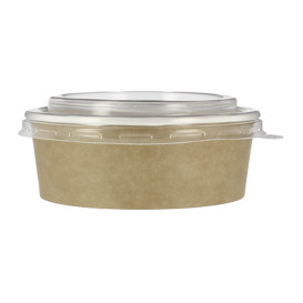 Tarrina de Cartón Kraft con Tapa PP 25 Oz/750ml (50 Uds)