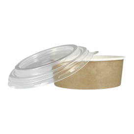 Tarrina de Cartón Kraft con Tapa PP 25 Oz/750ml (50 Uds)