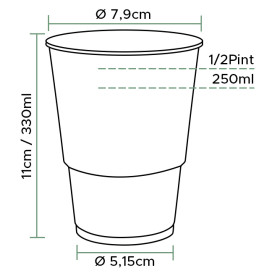 Vaso de Plástico PP Transparente 330ml Ø7,9cm (1.250 Uds)